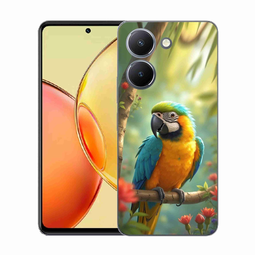 Gelový kryt mmCase na Vivo Y36 - papoušek ara modrožlutá