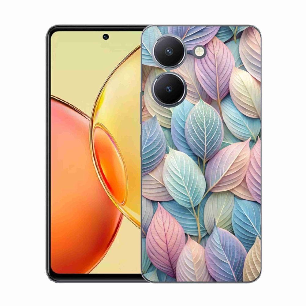Gelový kryt mmCase na Vivo Y36 - pastelové listy