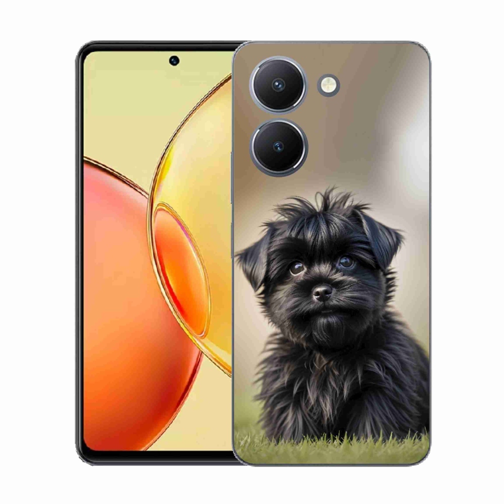 Gelový kryt mmCase na Vivo Y36 - roztomilý černý pejsek
