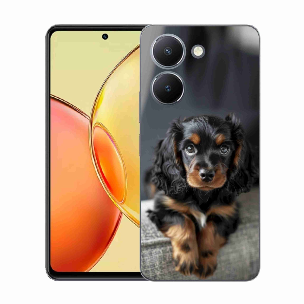 Gelový kryt mmCase na Vivo Y36 - roztomilý dlouhosrstý jezevčík