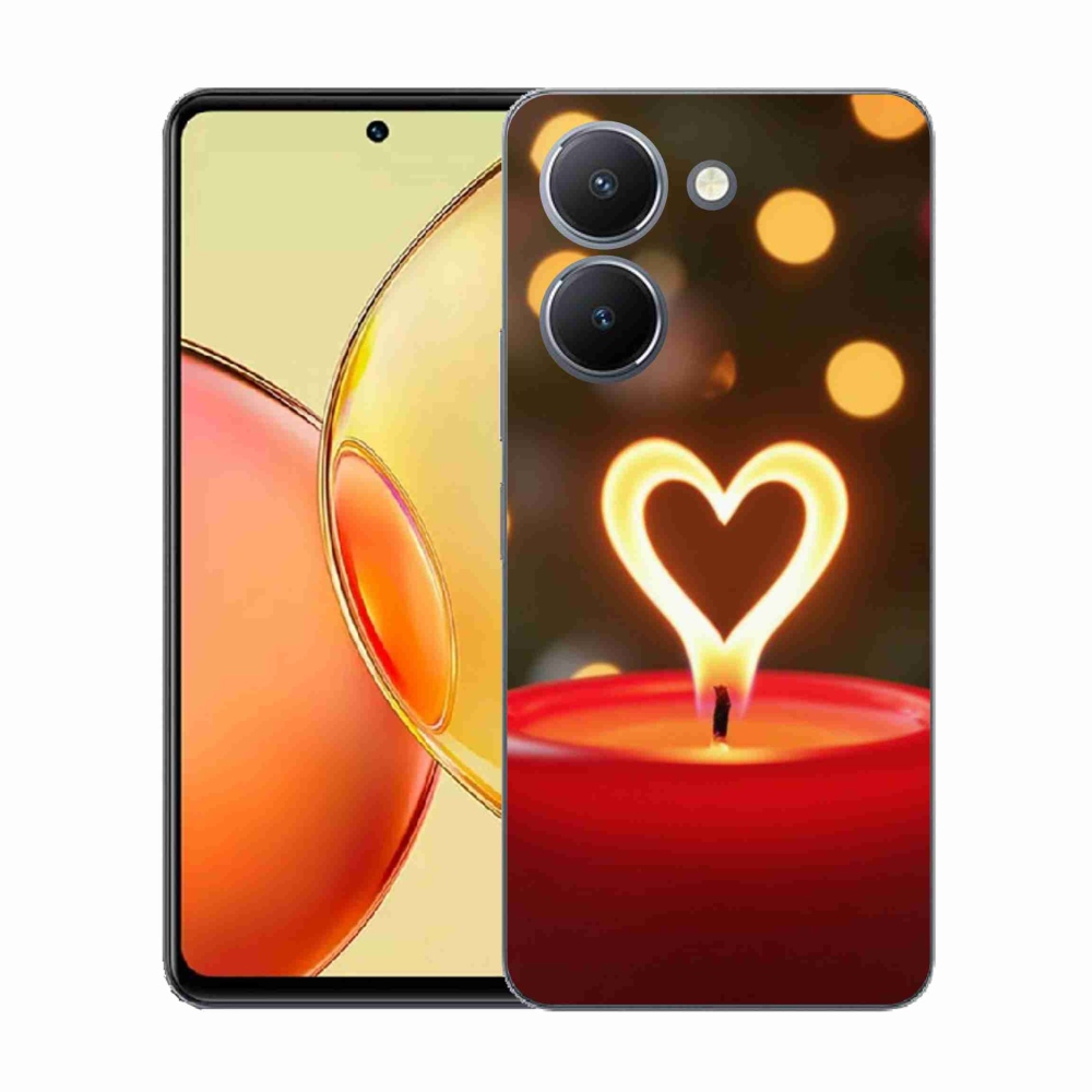 Gelový kryt mmCase na Vivo Y36 - srdce z plamene