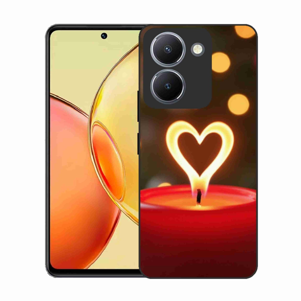 Gelový kryt mmCase na Vivo Y36 - srdce z plamene