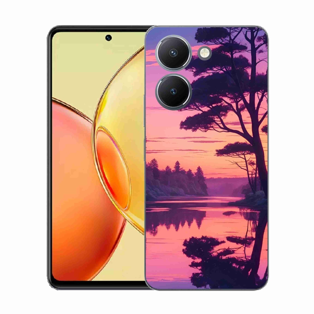 Gelový kryt mmCase na Vivo Y36 - západ slunce nad jezerem