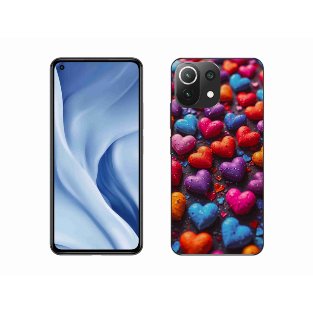 Gelový kryt mmCase na Xiaomi 11 Lite 5G NE - barevná srdce
