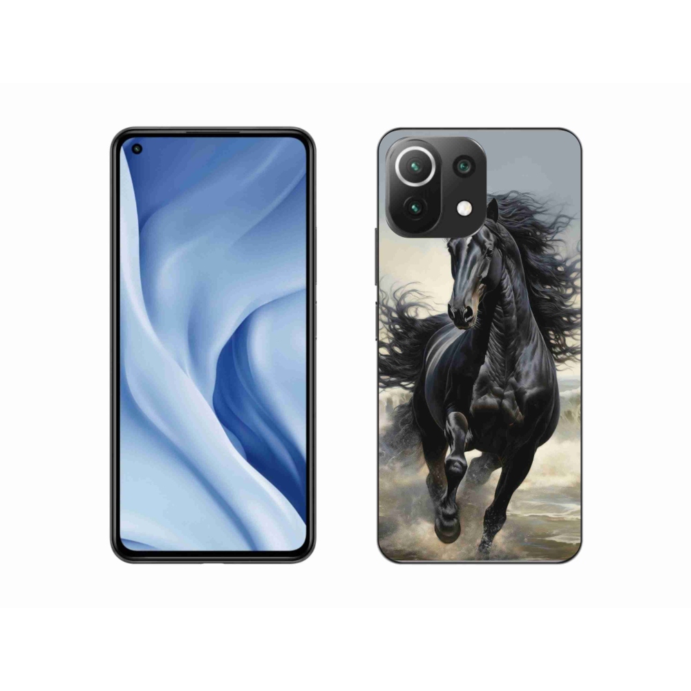 Gelový kryt mmCase na Xiaomi 11 Lite 5G NE - běžící černý kůň