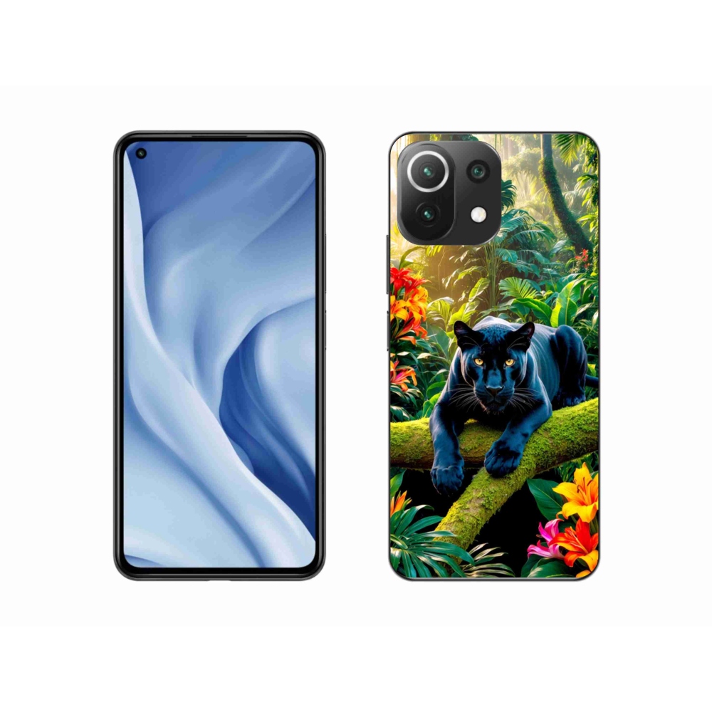 Gelový kryt mmCase na Xiaomi 11 Lite 5G NE - černý panter v džungli