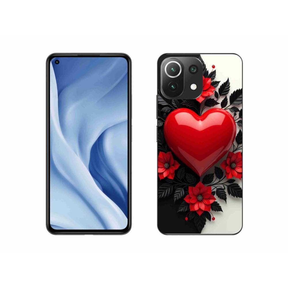 Gelový kryt mmCase na Xiaomi 11 Lite 5G NE - červené srdce