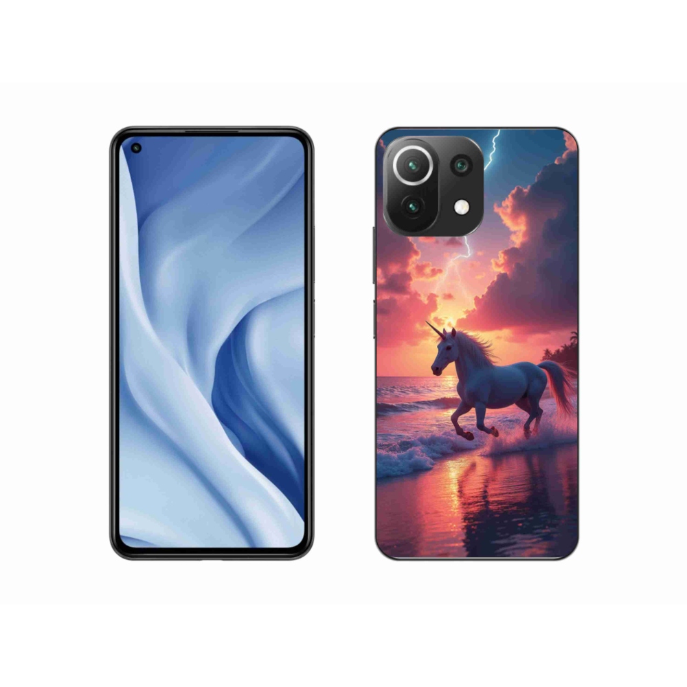 Gelový kryt mmCase na Xiaomi 11 Lite 5G NE - jednorožec na pláži