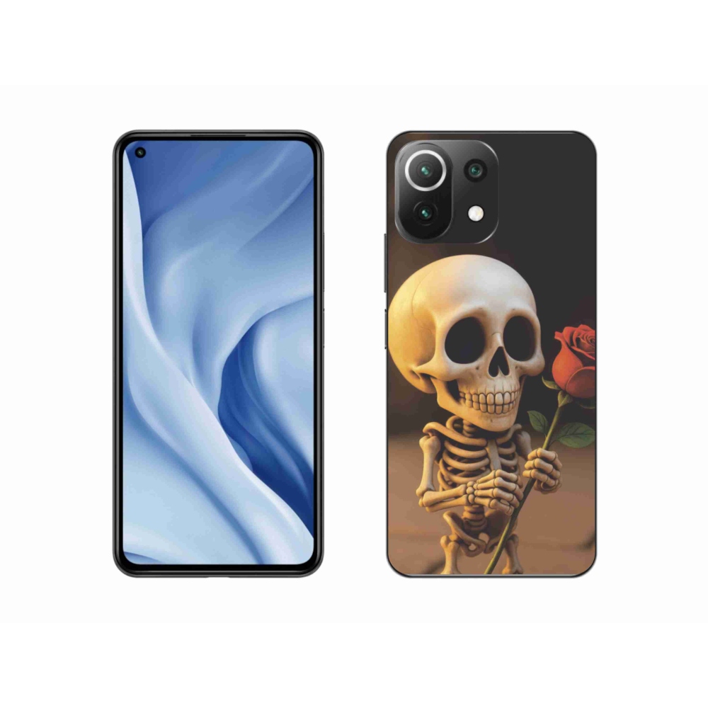 Gelový kryt mmCase na Xiaomi 11 Lite 5G NE - kostlivec s růží