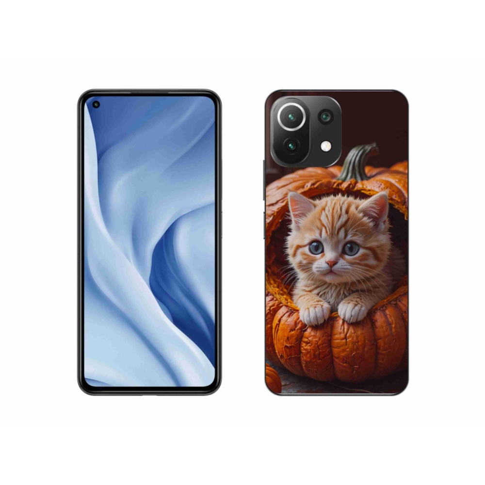 Gelový kryt mmCase na Xiaomi 11 Lite 5G NE - kotě a dýně 2
