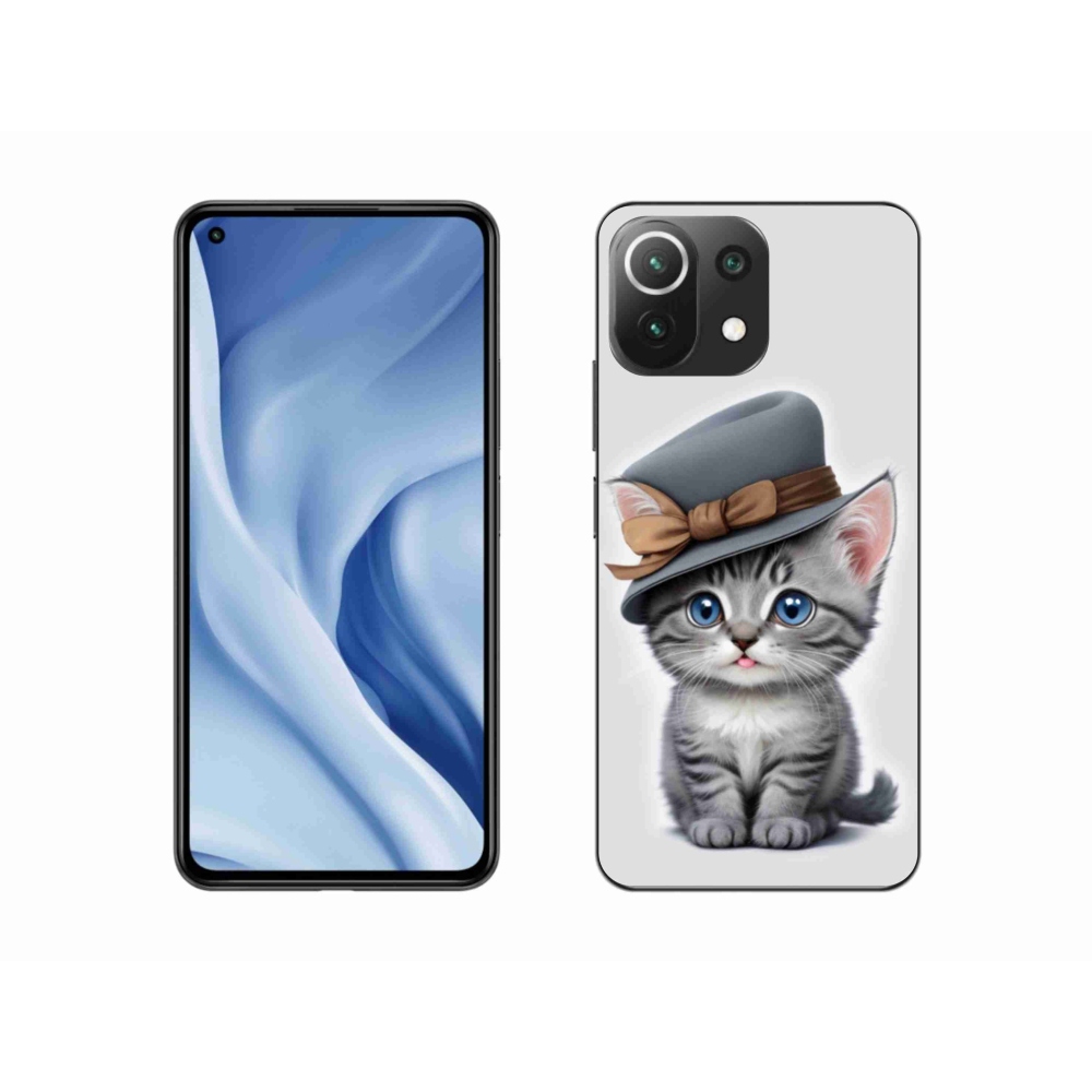 Gelový kryt mmCase na Xiaomi 11 Lite 5G NE - kotě s kloboukem