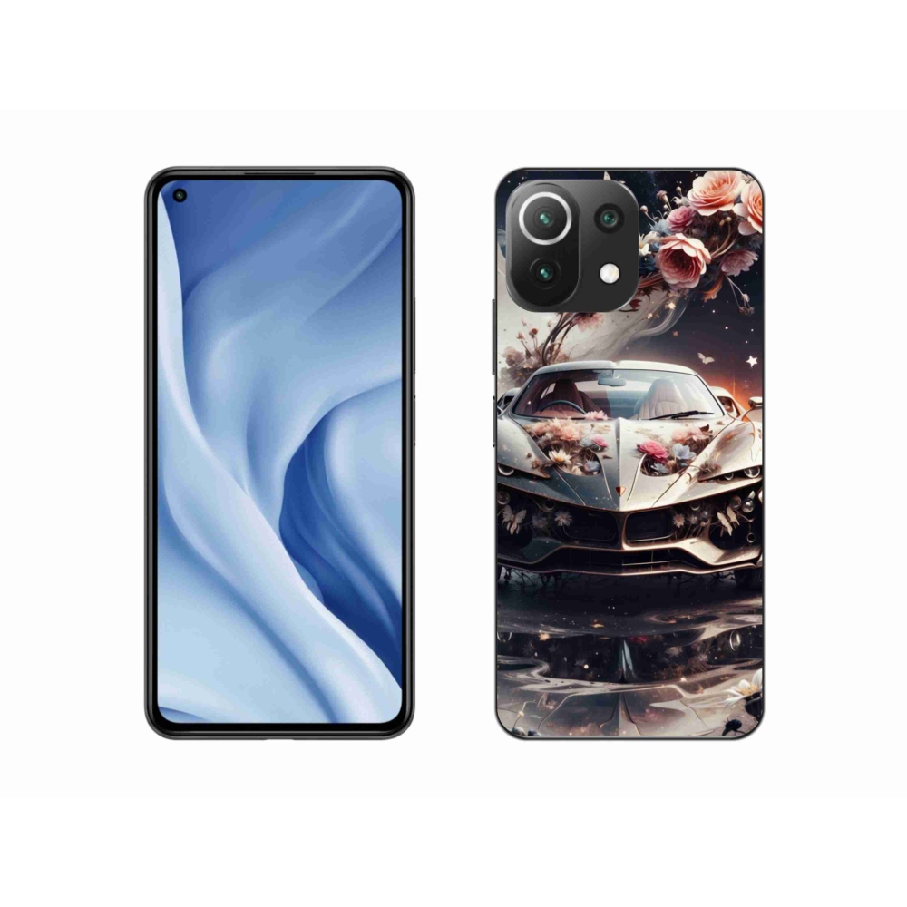 Gelový kryt mmCase na Xiaomi 11 Lite 5G NE - květinový sportovní vůz