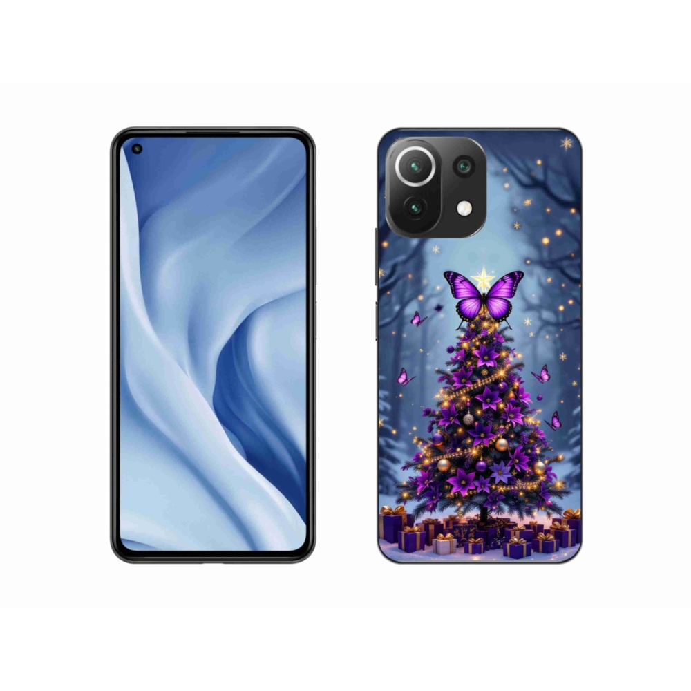 Gelový kryt mmCase na Xiaomi 11 Lite 5G NE - motýlí vánoční stromek