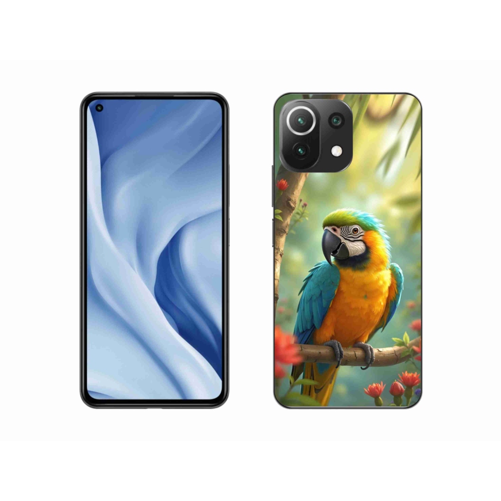 Gelový kryt mmCase na Xiaomi 11 Lite 5G NE - papoušek ara modrožlutá
