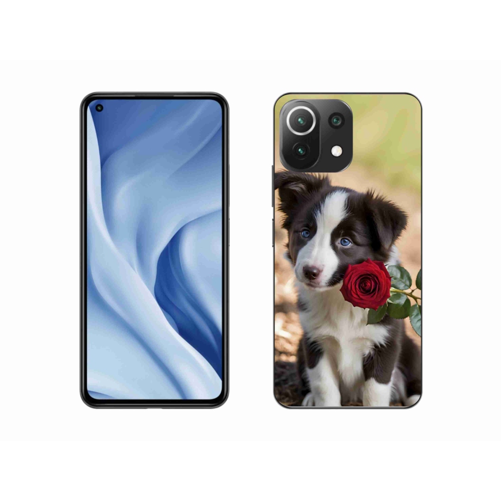 Gelový kryt mmCase na Xiaomi 11 Lite 5G NE - roztomilá border kolie s růží