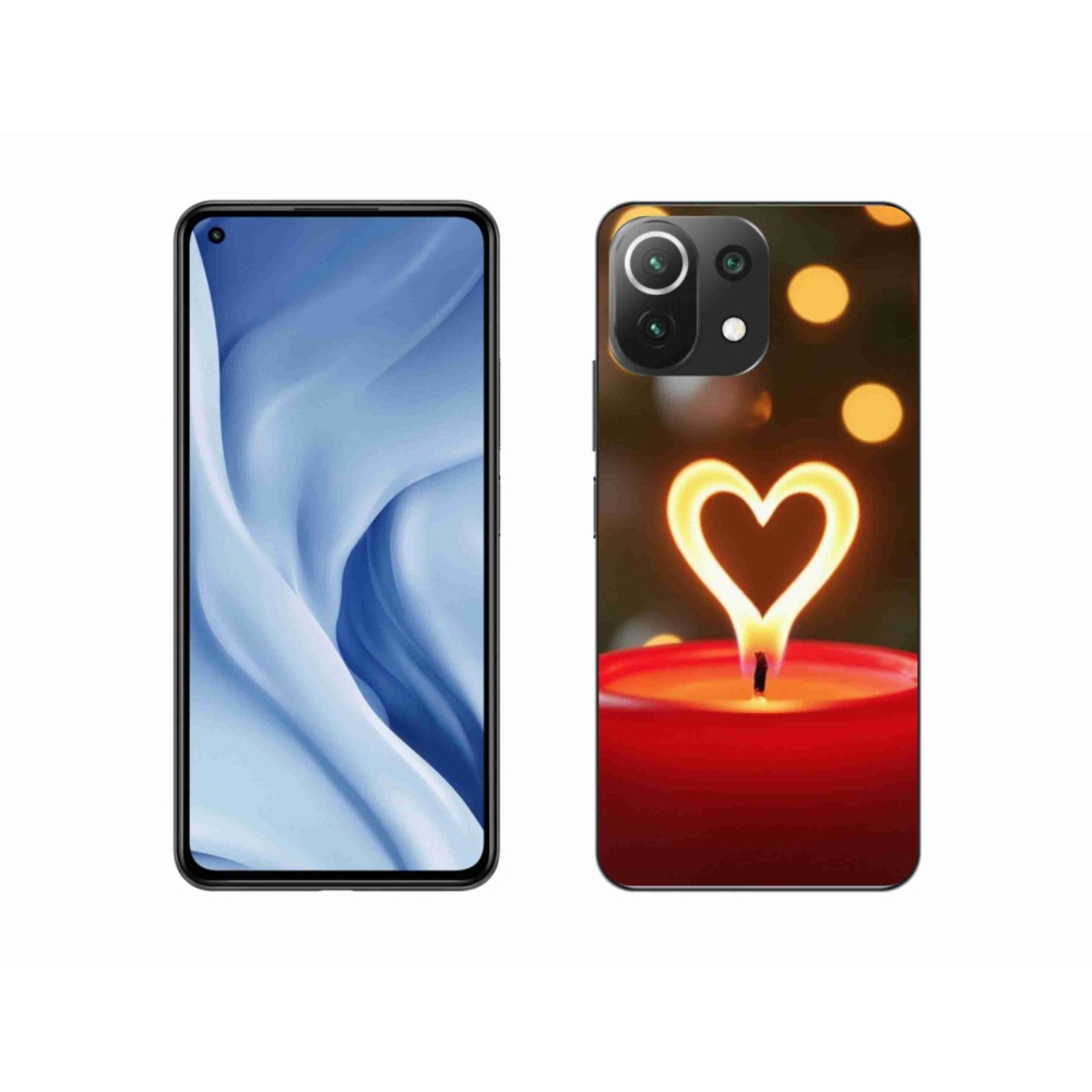 Gelový kryt mmCase na Xiaomi 11 Lite 5G NE - srdce z plamene