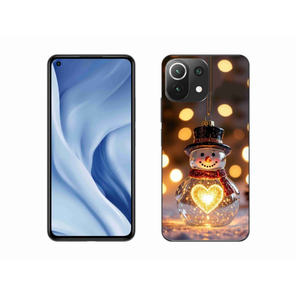 Gelový kryt mmCase na Xiaomi 11 Lite 5G NE - svítící vánoční sněhulák