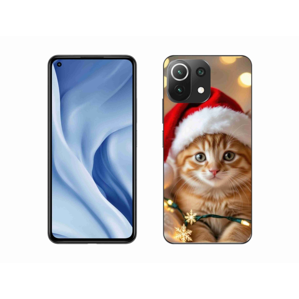 Gelový kryt mmCase na Xiaomi 11 Lite 5G NE - vánoční kotě