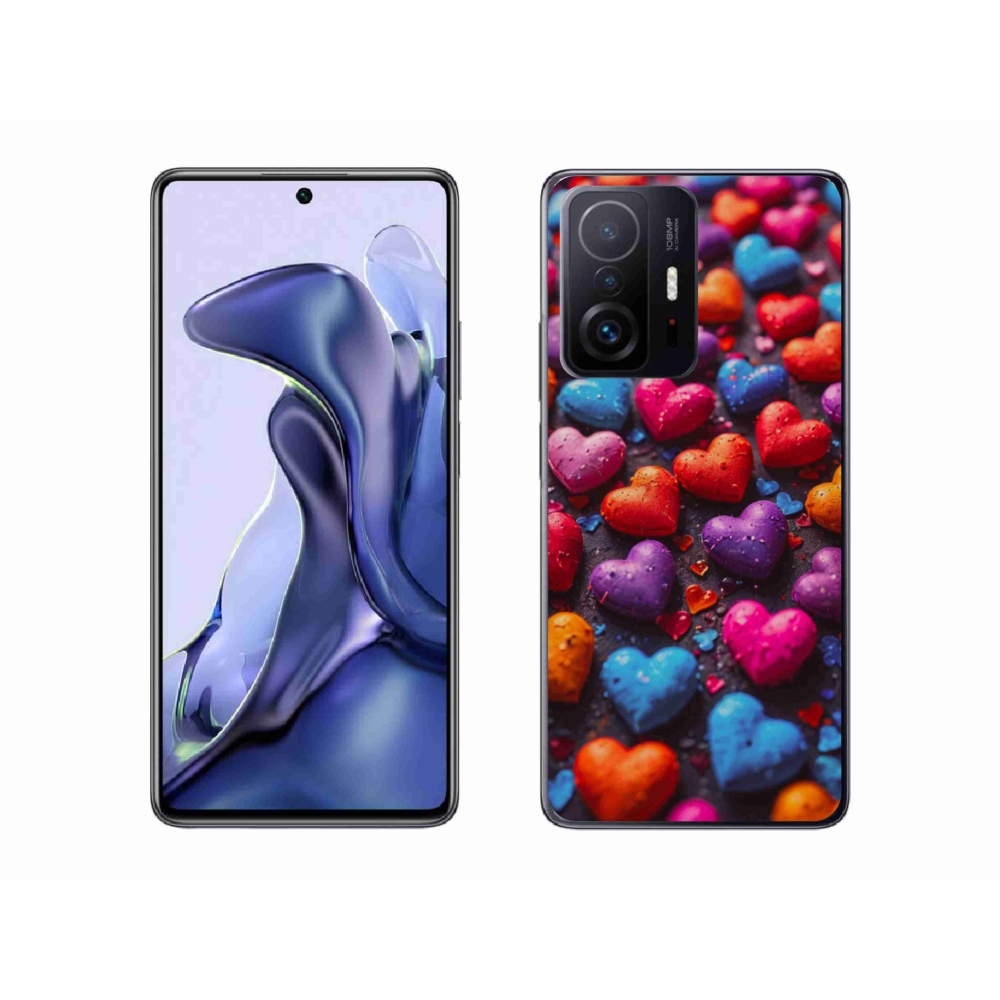 Gelový kryt mmCase na Xiaomi 11T - barevná srdce