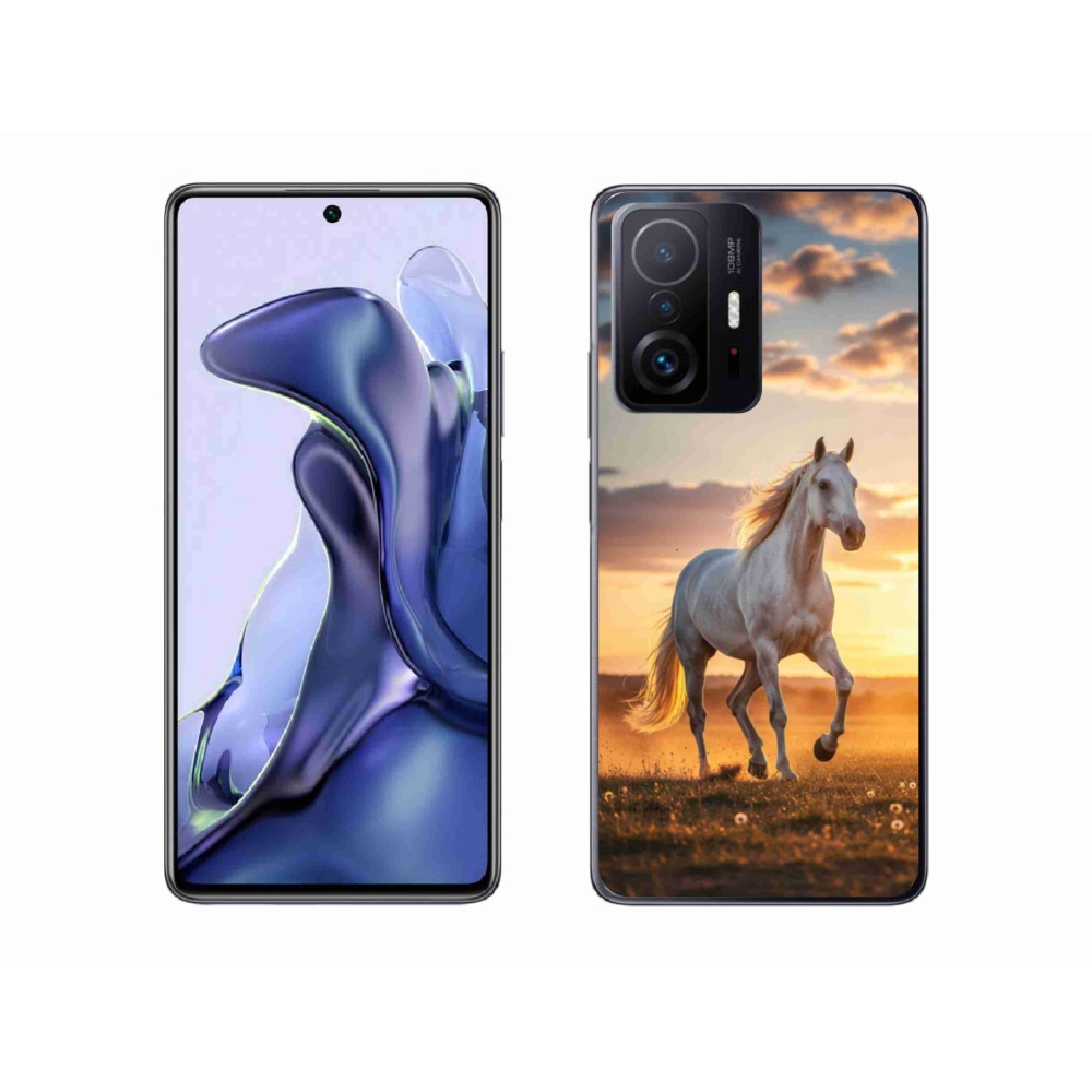 Gelový kryt mmCase na Xiaomi 11T - běžící bílý kůň 2