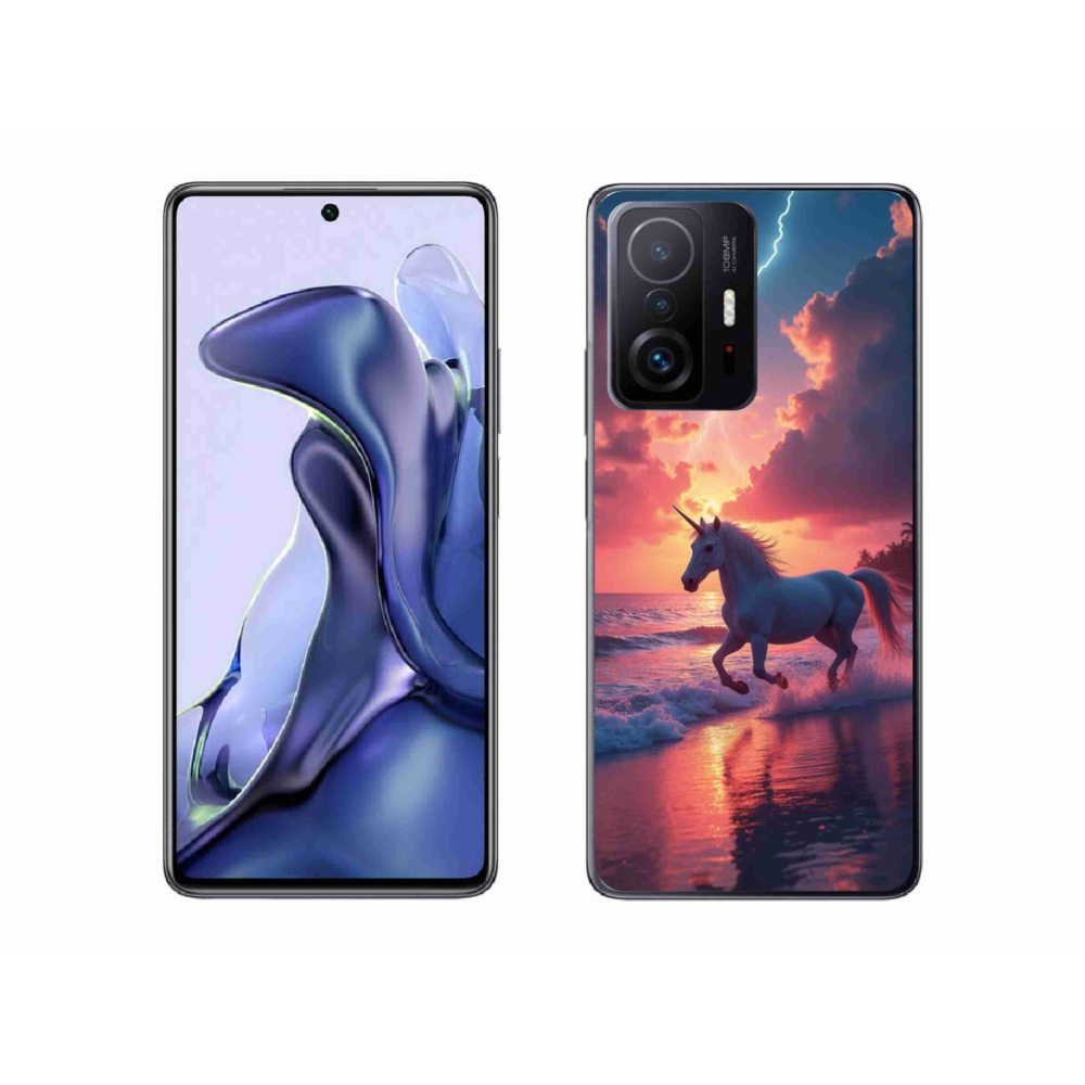 Gelový kryt mmCase na Xiaomi 11T - jednorožec na pláži