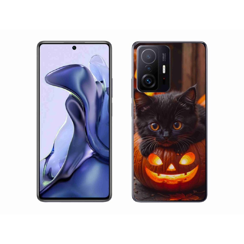 Gelový kryt mmCase na Xiaomi 11T - kotě a dýně