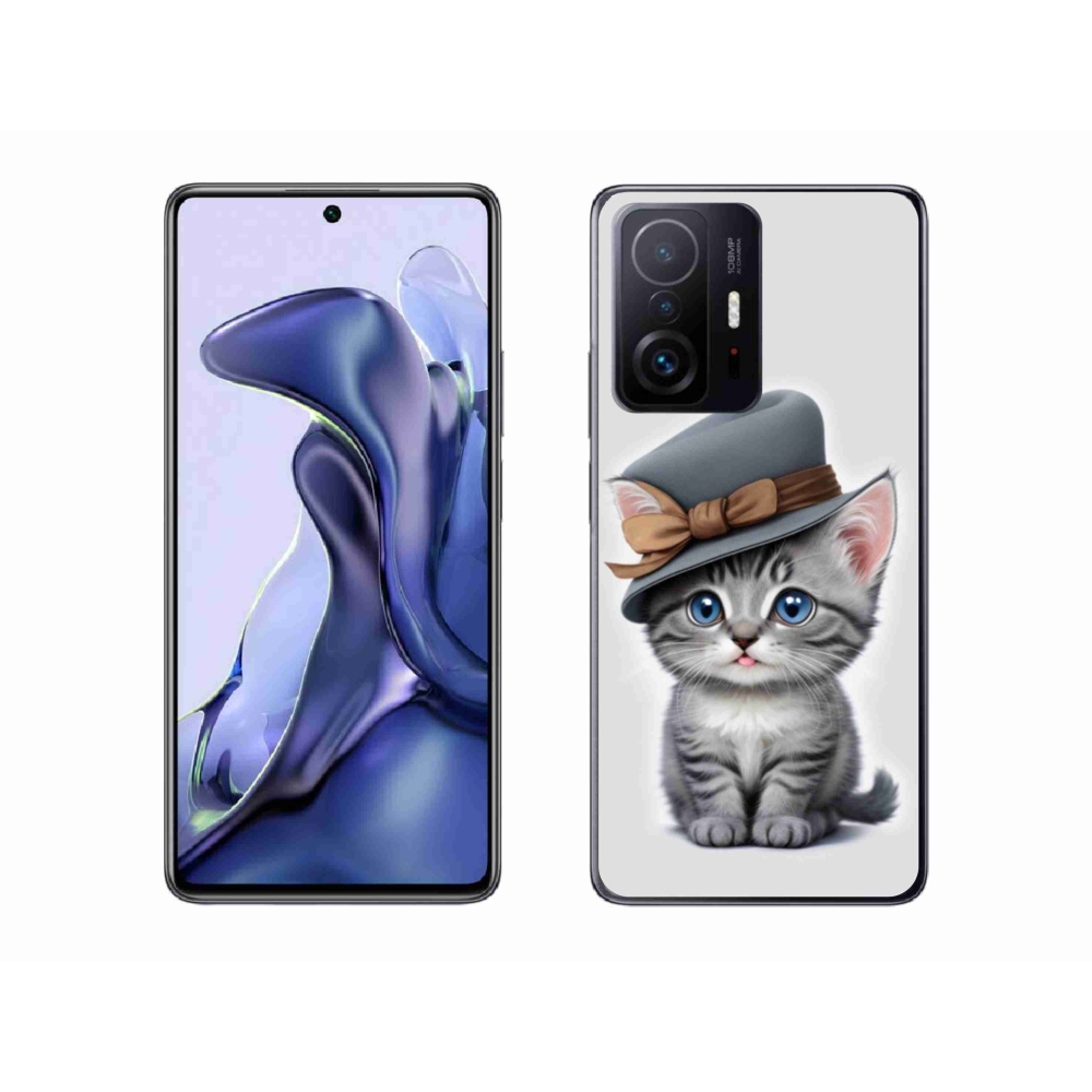 Gelový kryt mmCase na Xiaomi 11T - kotě s kloboukem