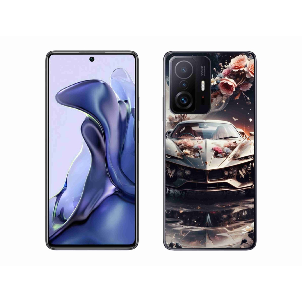 Gelový kryt mmCase na Xiaomi 11T - květinový sportovní vůz