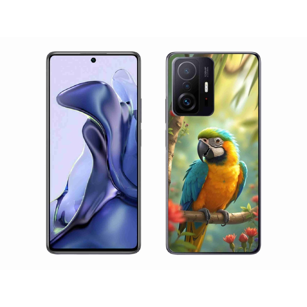 Gelový kryt mmCase na Xiaomi 11T - papoušek ara modrožlutá