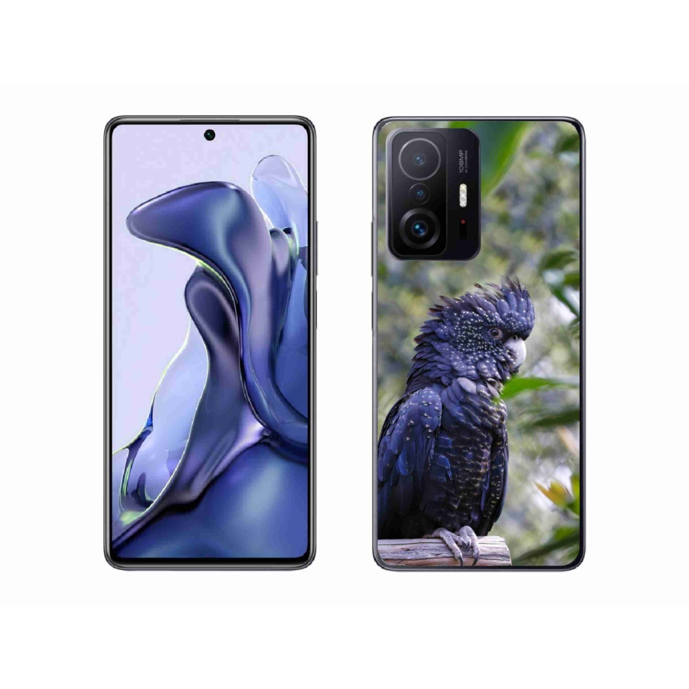 Gelový kryt mmCase na Xiaomi 11T - papoušek kakadu černý