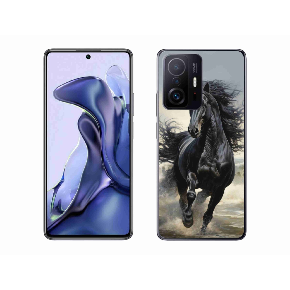 Gelový kryt mmCase na Xiaomi 11T Pro - běžící černý kůň
