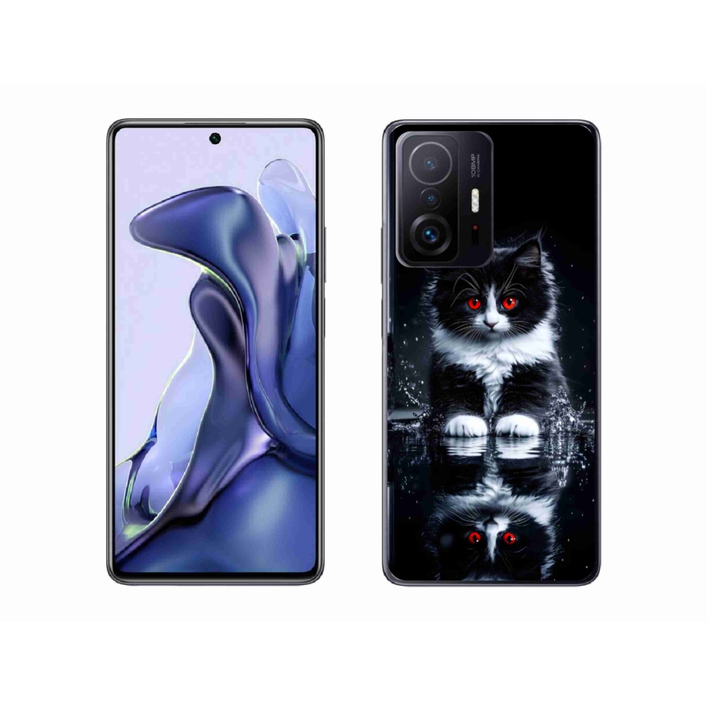 Gelový kryt mmCase na Xiaomi 11T Pro - černobílé kotě