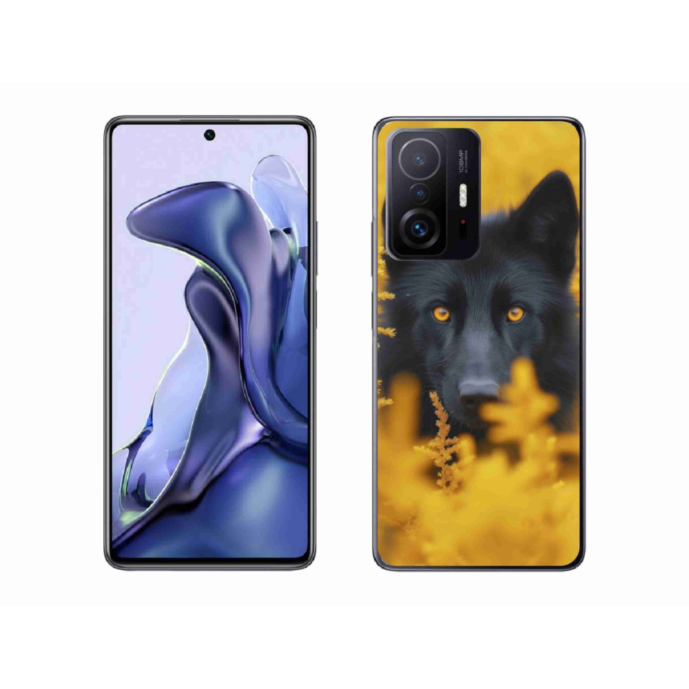 Gelový kryt mmCase na Xiaomi 11T Pro - černý vlk 2