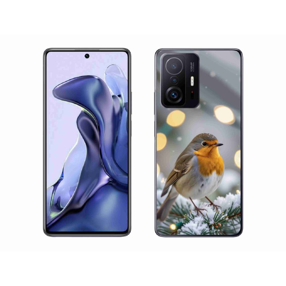 Gelový kryt mmCase na Xiaomi 11T Pro - červenka v zimě
