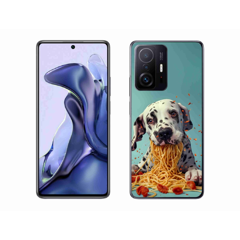 Gelový kryt mmCase na Xiaomi 11T Pro - dalmatin a špagety
