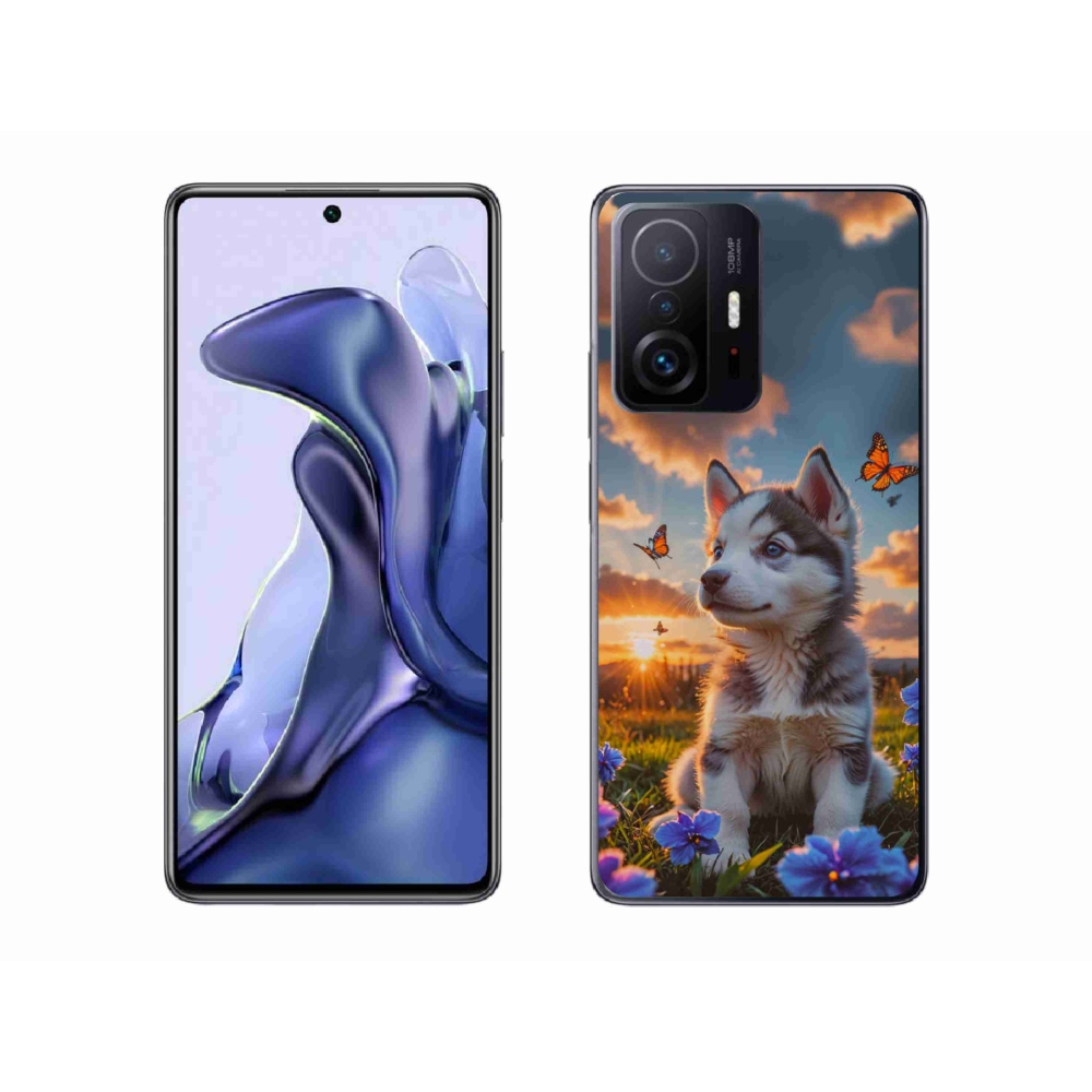 Gelový kryt mmCase na Xiaomi 11T Pro - husky při západu slunce