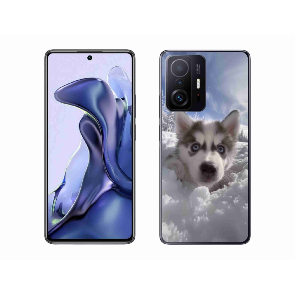 Gelový kryt mmCase na Xiaomi 11T Pro - husky ve sněhu