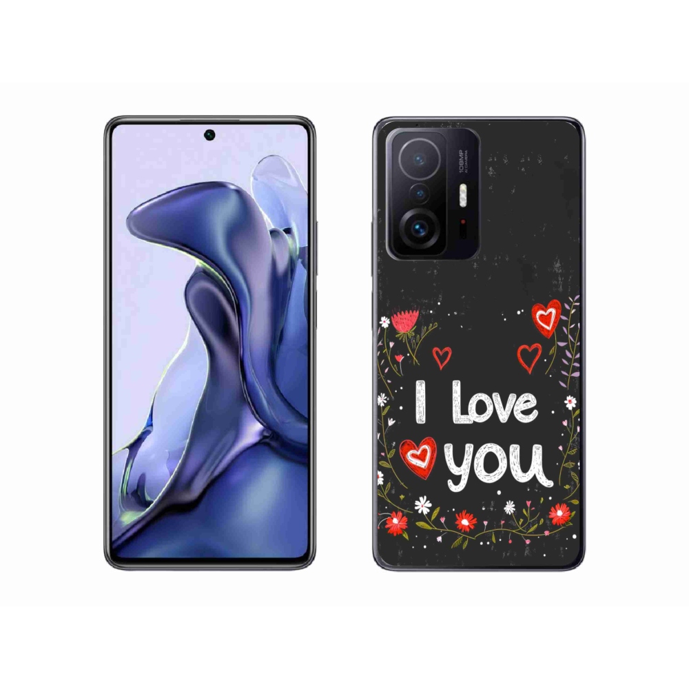 Gelový kryt mmCase na Xiaomi 11T Pro - I love you černé pozadí