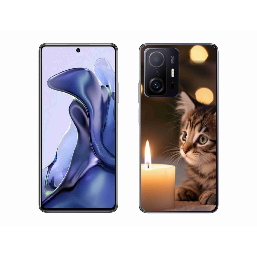 Gelový kryt mmCase na Xiaomi 11T Pro - kotě a svíčka