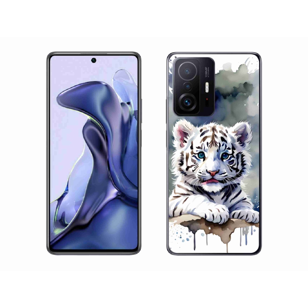Gelový kryt mmCase na Xiaomi 11T Pro - mládě bílého tygra