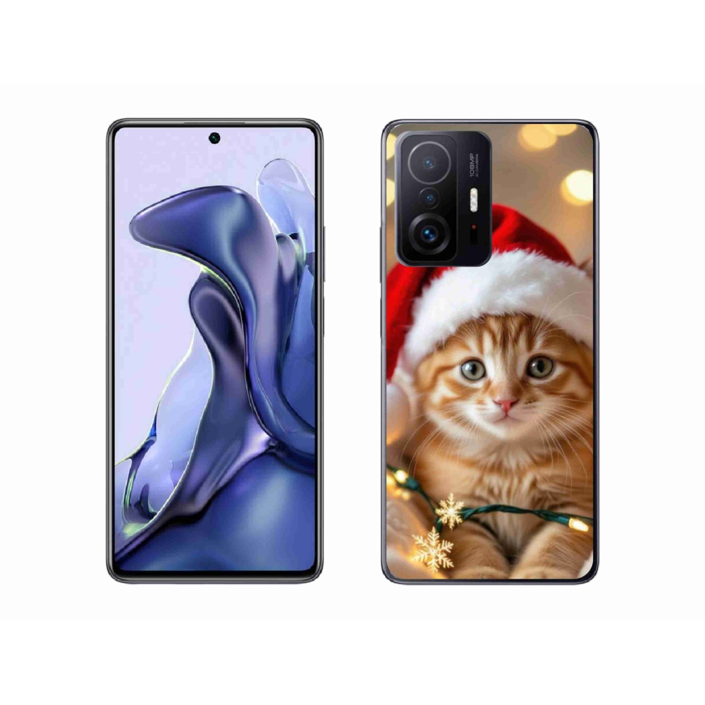 Gelový kryt mmCase na Xiaomi 11T Pro - vánoční kotě
