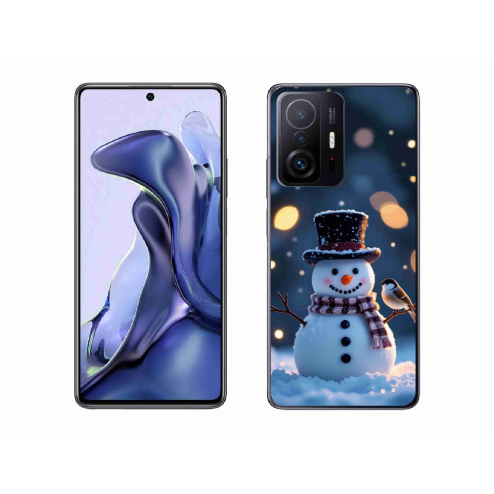 Gelový kryt mmCase na Xiaomi 11T Pro - vánoční sněhulák