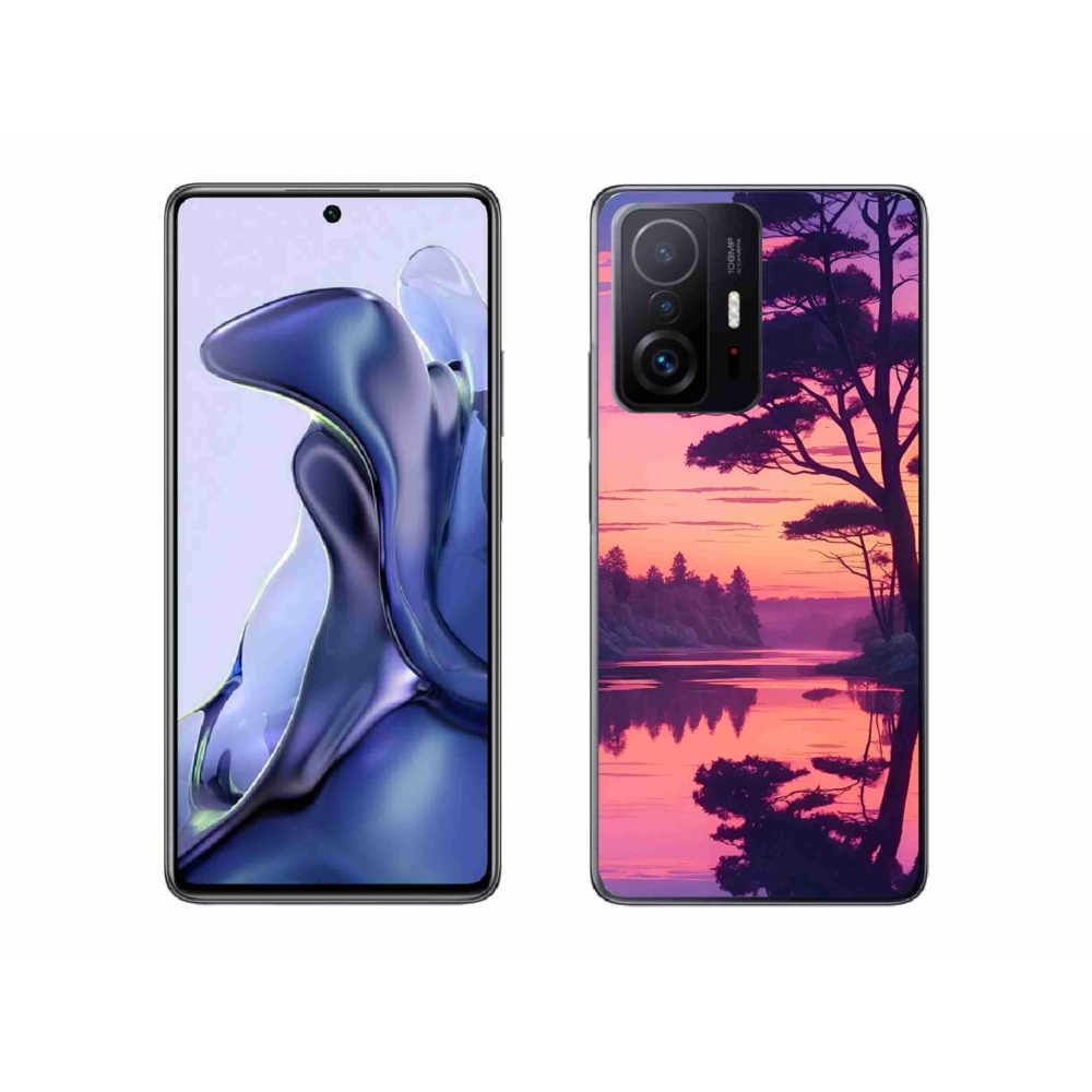 Gelový kryt mmCase na Xiaomi 11T - západ slunce nad jezerem