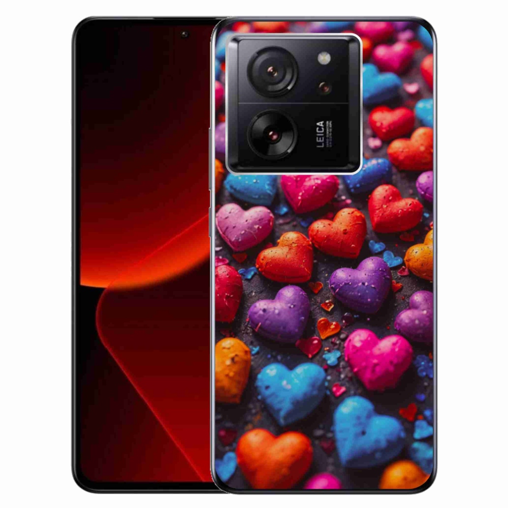 Gelový kryt mmCase na Xiaomi 13T/13T Pro - barevná srdce