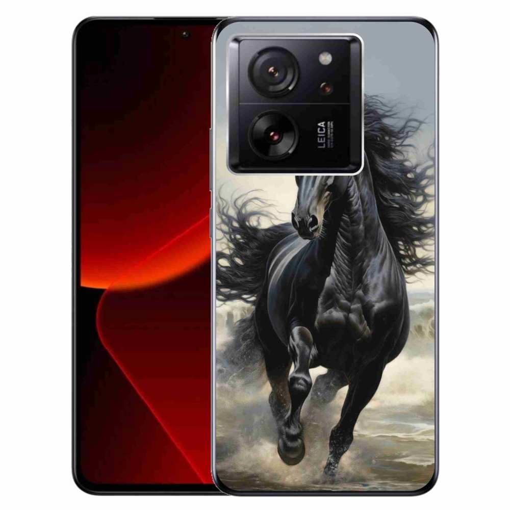 Gelový kryt mmCase na Xiaomi 13T/13T Pro - běžící černý kůň