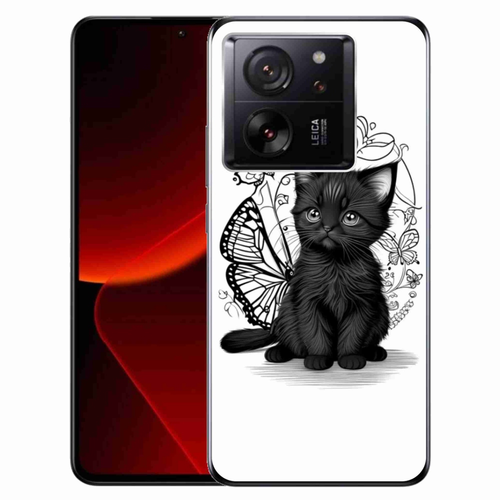 Gelový kryt mmCase na Xiaomi 13T/13T Pro - černé kotě