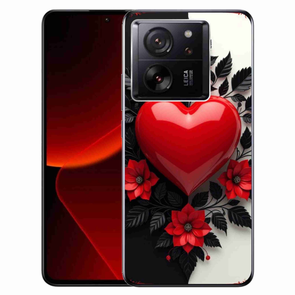 Gelový kryt mmCase na Xiaomi 13T/13T Pro - červené srdce