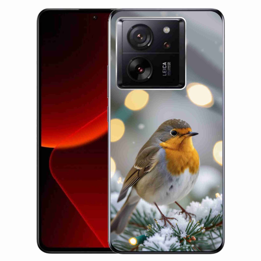 Gelový kryt mmCase na Xiaomi 13T/13T Pro - červenka v zimě