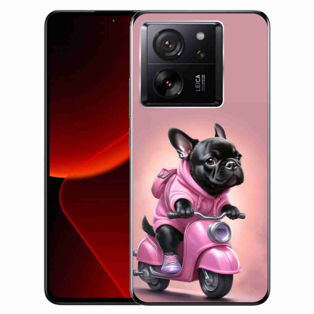 Gelový kryt mmCase na Xiaomi 13T/13T Pro - francouzský buldoček na skútru