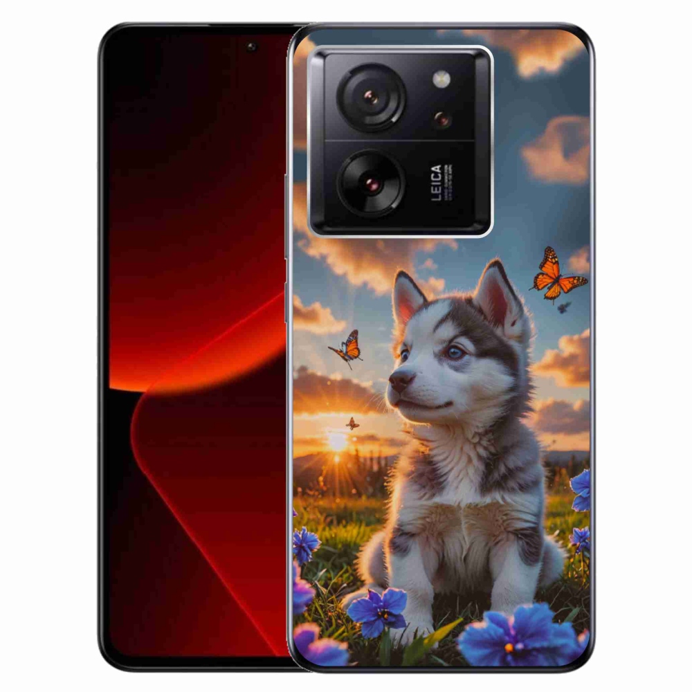 Gelový kryt mmCase na Xiaomi 13T/13T Pro - husky při západu slunce